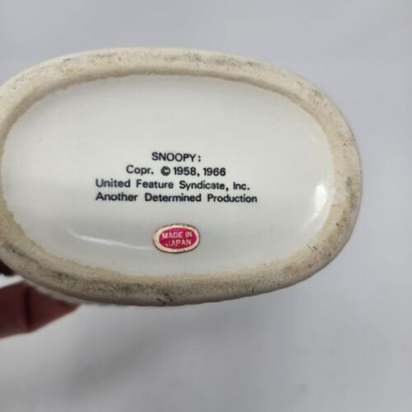 Vintage United Features Peanuts Snoopy Ceramic Basket Schulz Made In Japan 1958 - Picture 5 of 13